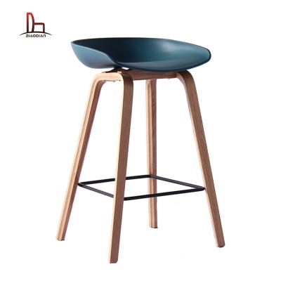 China Modern Wholesale Home Furniture Modern Plastic Wood Bar Stool High Bar Stool for sale