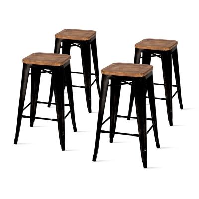 China MODERN Umpire Chair Stool Set Modern Black Metal Handicap Steel Tall Barstool Bar Chair for sale