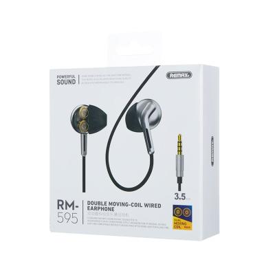 China In-Ear Remax OEM/ODM RM-595 Noise Canceling One-Coil Wired Earbuds Earphone for sale