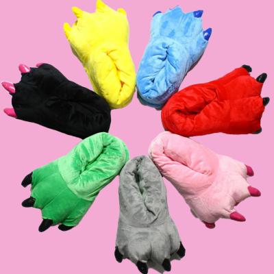 China Custom Fashion Trend Fashion Fur Winter Goat Monster Claw Floor Warm Soft Indoor Kids Ladies Women's House Slippers for sale