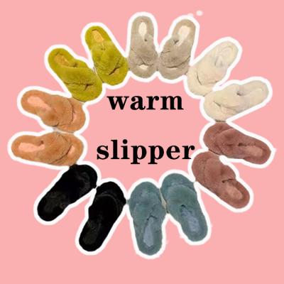 China 2022 Trend Yeah Fashion Ladies Down Slide Slippers Custom Women's Fur Warm Home Slippers For Women Wholesale for sale