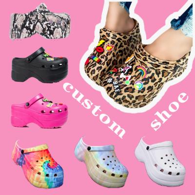 China 2022 Designer Women's Sandals Hot Selling Custom High Heel Waterproof Clogs Eva Garden Shoes Women Slippers Wholesale for sale