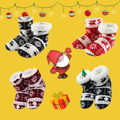 China Fashion Trend Factory Price Winter Woman Christmas Boots Cotton Indoor Home Warm Fur Slips Ladies Plush Slippers Wholesale for sale