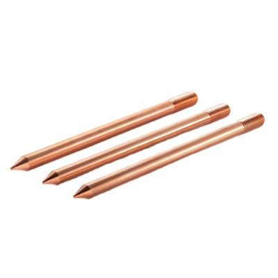 China 99% Pure Electrolytic Copper Bonded Low Carbon Steel Core Threaded Bonded Copper Ground Grounding Rod for sale