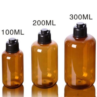 China Skim/food/suger.etc. 100ml Plastic Bottles For Travel Cosmetic Lotion Container Brown Color for sale