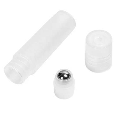 China Mini 3ml 5ml 10ml PP Plastic Transparent PERFUME Roll On Bottle With Metal Ball For Gel Cream Tube for sale