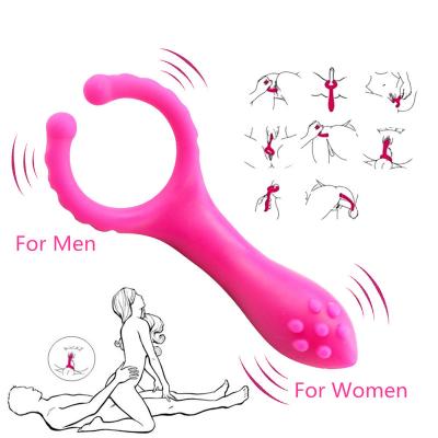 China Strong Vibrating Clip Vibrator Silicone Adult Game For Men Peak Women G Point Ring Massage Vaginal Dilator For Delay Sex Stimulate for sale