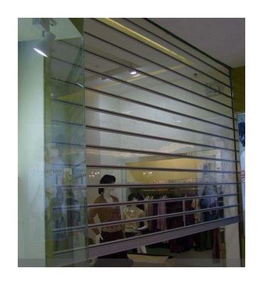 China Factory price perspective shop clear commercial PC slat transparent polycarbonate roll up door for sale