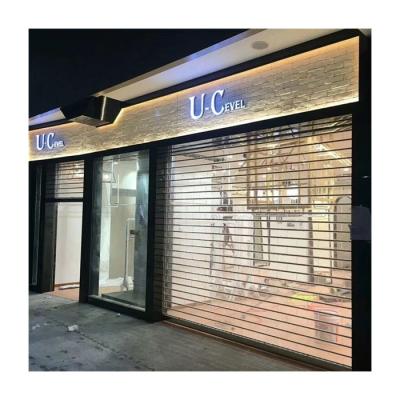 China Perspective Factory Sale Transparent Panel Security Doors Shopping Clear Commercial Store Crystal Rolling Door for sale