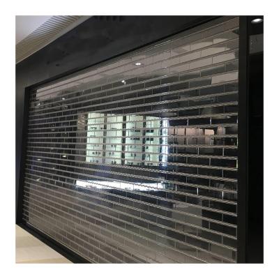 China Crystal Roller Shutter Roll Up Perspective Clear Shop PC Material Clear Transparent Door for sale