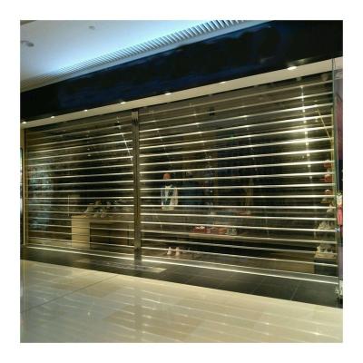 China Clear Perspective Shop Security PC Door Crystal Polycarbonate Material Rolling Door Transparent Roller Shutter for sale