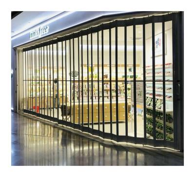 China Shopping Mall Crystal Folding Door Aluminum Alloy Modern Transparent Folding Door for sale