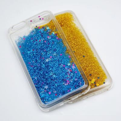 China Bling Colorful / Trendy Glitter Liquid Clear Floating Quicksand Mobile Phone Case Cover for sale