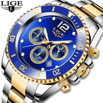 Κίνα Auto Date Lige 8924 Business Stainless Steel Quartz Wristwatch Reloj Watch Luxury Waterproof Lige Men προς πώληση