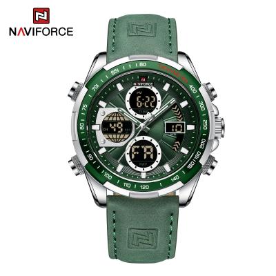 중국 NAVIFORCE 9197L Water Resistant Men Quartz Watch AnalogTop Brand Fashion Watch LCD Sport Luxury Leather Wristwatch 판매용