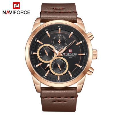 중국 Naviforce 9148 Chronograph Mens Watch Six Pin Watchwaterproof Leather WatchBusiness Men's Watch 판매용