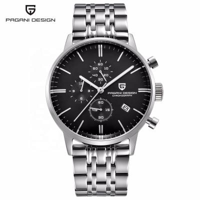 China Automatic Date PAGANI DESIGN 2720K Men's Quartz Watch Stainless Steel Band Watch Chronograph Military Watches for sale