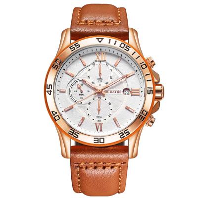 China Automatic Watch Top Brand Water Resistant Leather Strap Quartz Men Date OCHSTIN 068A Chronograph Luxury Wrist Watch for sale