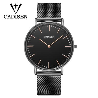 China CADISEN 2025G Modern Men's Automatic Quartz Watch Two Dial Steel Band Special Date Water Resistant Fancy Men's Watch zu verkaufen