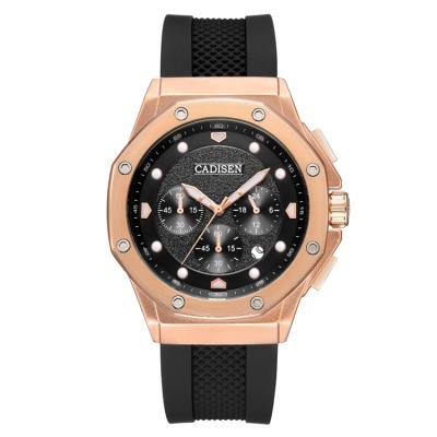 China CADISEN C9058 date top selling men's quartz watch automatic vending machine six dial calendar design fashion silicone watch men for sale