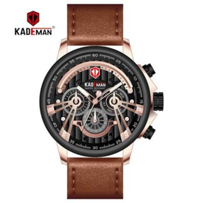 China Date KADEMAN 689 men's quartz men's automatic calendar watch analog three face automatic casual stylish luxury watch zu verkaufen