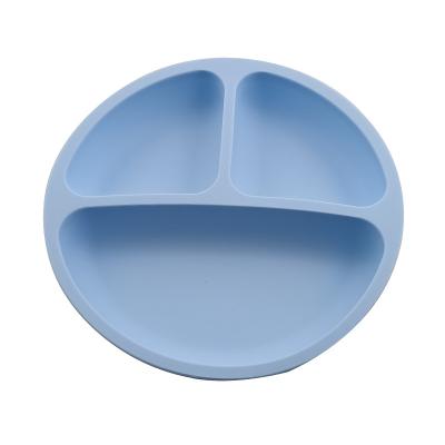 China Cute BPA Non Slip Food Grade Microwave Handle Dish Toddler Free Kids Baby Feeding Bowls Divided Around Silicone Suction Dish for sale