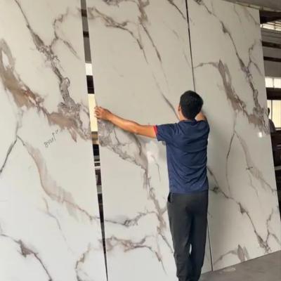 China Customized Color Bamboo Charcoal Board Veneer Marble Carbon Crystal Plate Wall Panel for sale