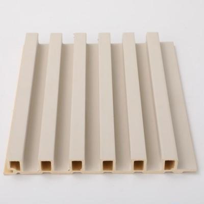 China Moisture Proof Slat Interiored Nano PVC Wood Effect Indoor Fluted Wall Panel for sale