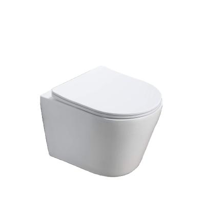 China Concealed Cistern PATE Bathroom Wall Hung Toilet Bowl CE Rimless Matte Black Wall Mount Toilet for sale