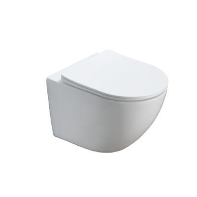 China Matte White Rimless Round Hidden Toilet Cistern CE Small PATE Bathroom Wall Mounted WC Wall Hung Toilet India for sale