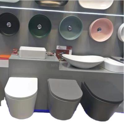 China Ceramic Sanitary Hidden Cistern Housewares Wall Hung Dresser Rimless Wall Mounted Toilets Filter Matte Color EWC for sale