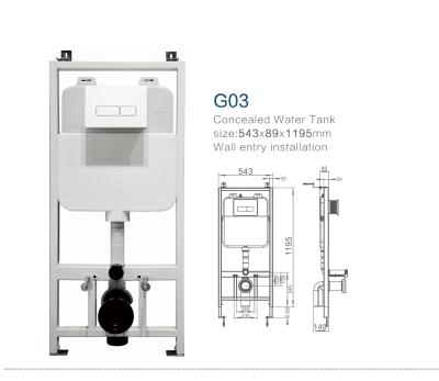 China Concealed Cistern PATE G03 Fix In The Wall Concealed Water Cistern For Wall Hung Toilet For Built In Concealed Wall Mounted Cistern WC for sale