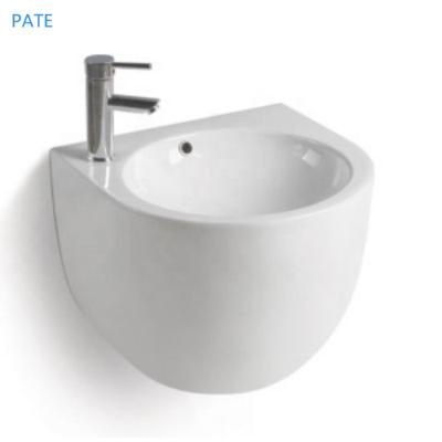 China High Tempreture 1st Times Firing Gloss PATE Hotel Washroom Black Wall Hung Ceramic Sink Australia Wall Mounted Bathroom Large Basin for sale