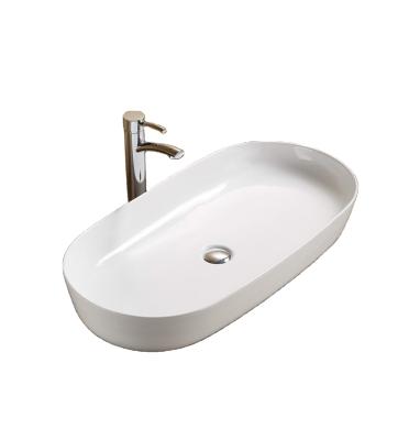 China High Tempreture 1st Times Firing Gloss PATE Bathroom Sink Manufacturer Bathroom Oval Ceramic Countertop Sink Large Size Art Basin for sale