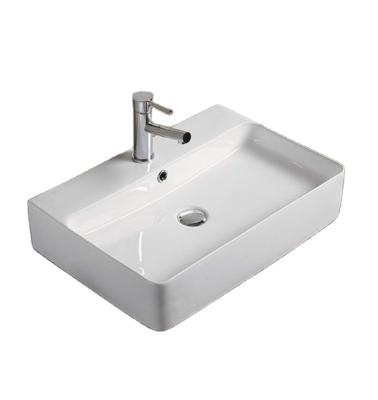 China High Tempreture 1st Times Luster Firing Rectangular Shape Vanity Hand Basin And Other Faucet Mount Bathroom Sink for sale