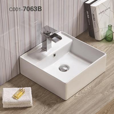 China High Tempreture 1st Times Luster Firing Rectangular Shape Vanity Hand Basin And Other Faucet Mount Bathroom Sink for sale