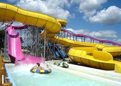 China Large Outdoor Fiberglass Water Park Slides For Adults , Aqua Park Equipment for sale