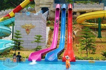 China Customized Red Blue Fiberglass Free Fall Water Slide for Theme Water Park for sale