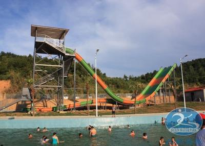 China 2 Players Ride Adult Water Slide Turn Back Towering Slide 18.5Kw Pump for sale