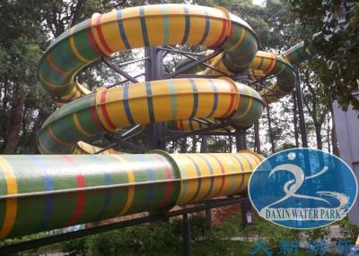 China Open Closed Big Water Slides / Fiberglass Steel Home Water Slides for sale