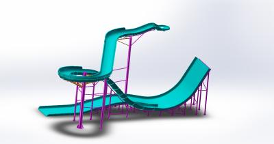 China 5.4FT Huge Turn Back Commercial Water Slide Customized For Water Park for sale