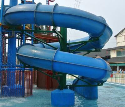 China Adults Closed Spiral Outdoor Water Slide Blue Green For Aqua Park for sale