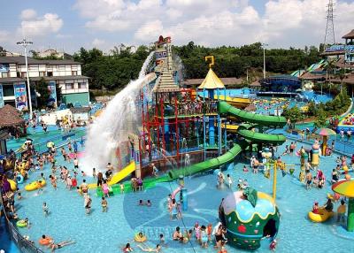 China Water Fun World Aqua Playground for Family With Bucket Fiberglass Water Slide for sale