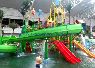 China Theme Style Aqua Park Fiberglass Kids / Children Play Equipment With 5 Slides for sale