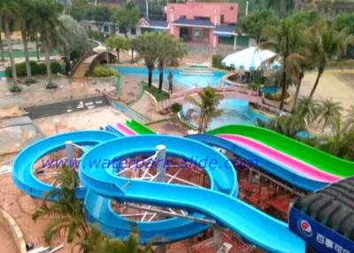 China Blue Open Spiral Above Ground Pool Slides Customized for Aqua Park Swimming Pool for sale