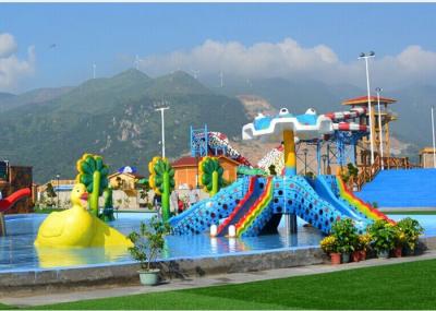 China 3M Height Fiberglass Octopus Kids Water Slides For Backyard with Multilane for sale