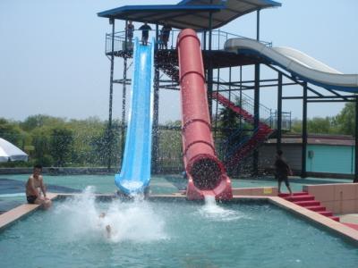 China Group Fiberglass Pool Slide Water Park Equipment for Adult Children , 5 m / 7m Height for sale