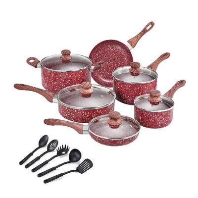 China Sustainable China Logo Non Stick Cookware Sets Customized Nonstick Ceramic Cooking Pot for sale