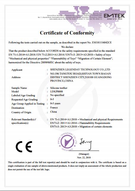 CE - Shenzhen Legenday Technology Co., Ltd.