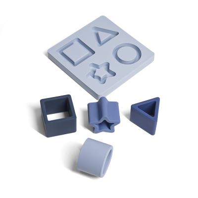 China 100% Eco-Friendly Silicone Montessori New Arrival Intellectual Developments Shape Kids Geometric Puzzles For Toddler for sale